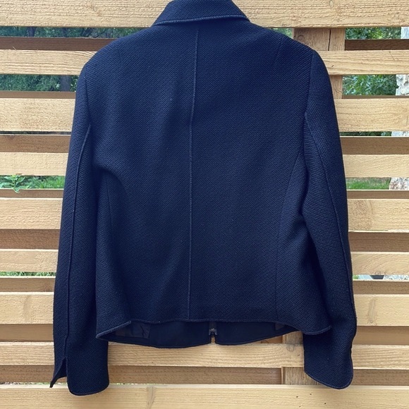 Akris Punto | Wool Full Zip Black Short Jacket Cropped Size 12 - Picture 2 of 10